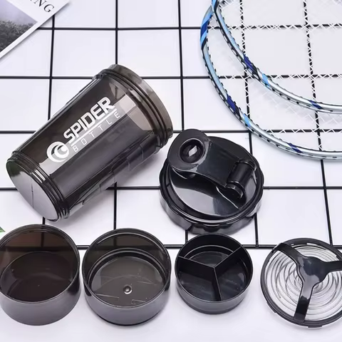 500ml Portable Protein Shaker Cup with Powder Storage Container Mixer Cup Gym Sport Water Bottle with Wire Whisk Ball Drinkware 8 best sales kmart kitchen storage - №7