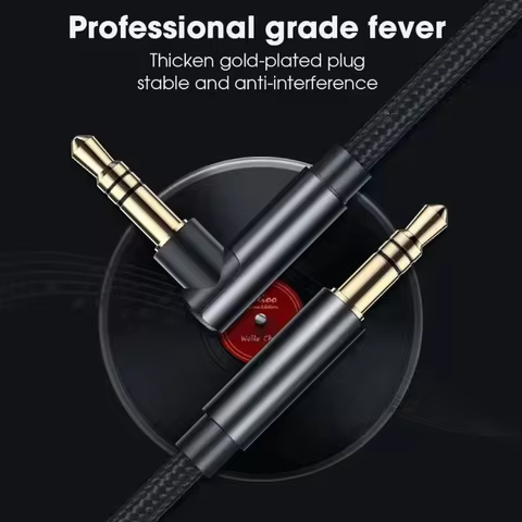 3.5mm Jack Audio Cable 90 Degree Elbow Male to Male Speaker Aux Wire For Samsung Xiaomi MP3/4 Video Car Headphone Adapter Cord 12 best sales 2 male 1 female 3.5mm - №2