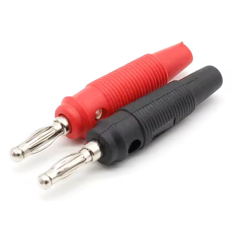 10Pcs/lot Red and Black 4mm Solderless Side Stackable Banana Plug 10 best sales banana hifi - №7