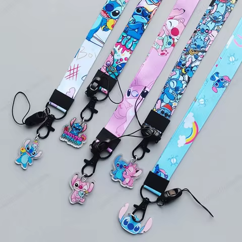 Stitch Lanyard Neck Strap Disney Cartoon Keychain for Pendant Key ID Badge Holder Key Ring Cord Hang Rope Lariat 8 best sales stitch lanyard - №7