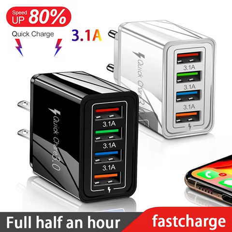 For iPhone 14 USB Charger Quick Charge 3.0 For Samsung Xiaomi mi Tablets Mobile Phone Charger Adapter EU/US Plug Fast Charging 8 best sales psp pandora - №4