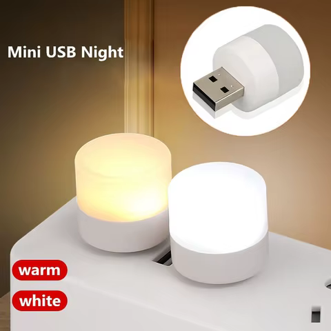 USB Light Mini LED Lamp Lights Table Room Plug Night Book Reading Decorating Items Warm White Eye Protections Wholesale Bedroom 10 best sales xeon sticker - №9