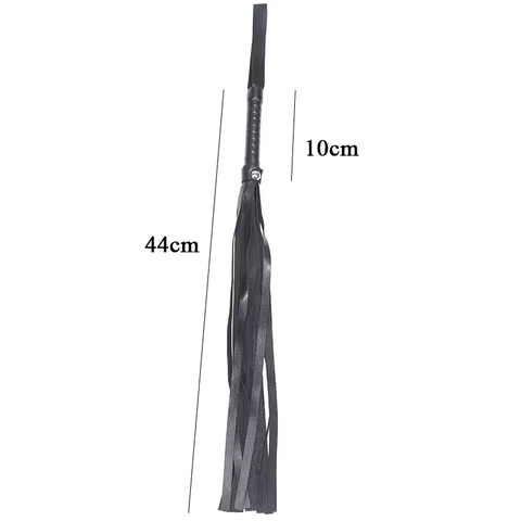 44cm PU Leathe Whip Sex Spanking BDSM Bondage Handle Lash Gay Fetish Horse Adult Erotic Toys For Adults 12 best sales dildo double horse - №4