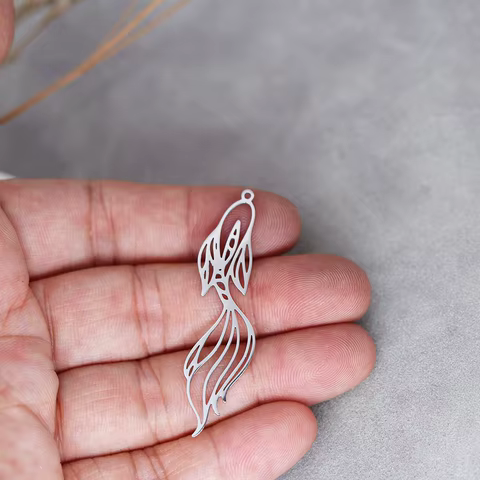 Lucky Koi Fish DIY Tassels Earring Vintage Necklace for Women Stainless Steel Pendant Charms for Jewelry Making Bulk Accessories 8 best sales koi fish charm - №1