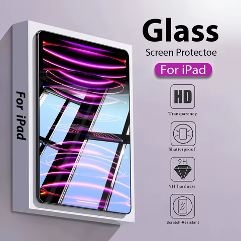 Tempered Glass Screen Protector For Apple IPad Pro 12.9 11 9.7 10.2 10.9 Air 4 5 Mini 6 5th 6th 7th 8th 9th 10th Generation Film 8 best sales ipad 9th generation accessories - №4