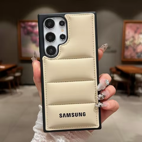 Luxury Down Jackets Air-Bags Silicone Phone Case Samsung Galaxy S25 S24 Ultra S23 S22 Ultra S25 Plus Shockproof Soft TPU Cover 6 best sales samsung official store - №4