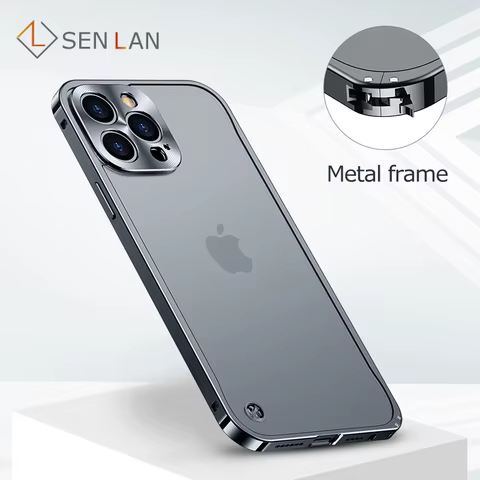Metal Phone Case For IPhone 12 13 14 15 16 Pro Max Cover 16Plus Magnetic Aluminum Frame Phone Shell For IPHON 11 12 Pro Max Mini 10 best sales aluminium case iphone - №8