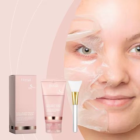 Collagen Overnight Wrapping Peel Off Facial Mask, Korean Collagen Night Wrapping Mask Deeply Hydrates Night Care Mask Cream 75ml 12 best sales propolis serum - №10