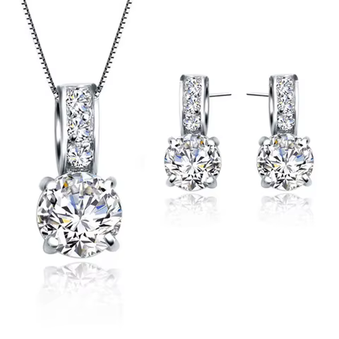 12 best sales crystal necklace set - №2