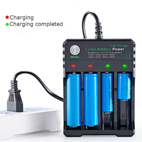 18650 Battery Charger Black 1 2 4 Slots AC 110V 220V Dual For 18650 Charging 3.7V Rechargeable Lithium Battery Charger 12 best sales dji air 2s charger - №4
