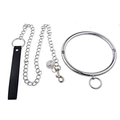 Metal Collar Neck Ring BDSM Bondage Positioning Choker Adult Games Sex Toys For Man Woman Restraints 8 best sales heavy steel bdsm collar - №4