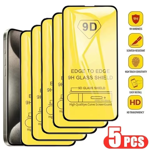 1-5PCS 9D Tempered Glass For iPhone 16 Pro Max 15 14 13 11 12 Mini XR X Xs Max 7 8 Plus SE 6s 16pro 15pro 13pro Screen Protector 10 best sales zoom f1 battery cover - №10