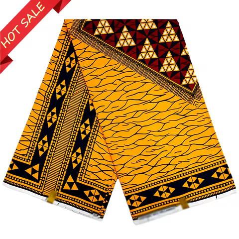 Classical Fabric Dutch Hollandais Fabric Veritable Real Wax for African Printed Dress Guaranteed 100% Cotton 6 Yards 12 best sales tomato fabric - №2