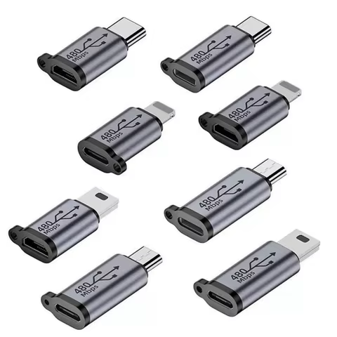 TypeC Female to Mini USB/Type C Female to Micro USB/Micro USB Female to Type C/Micro USB Female to Mini USB Connector Adapter 10 best sales macro keys - №6