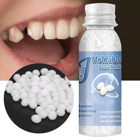 Temporary Tooth Repair Beads Missing Broken Teeth Dental Tooth Filling Material Food Grade False Teeth Solid Glue Denture 10 best sales tooth filler - №8