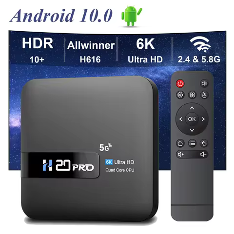 H20PRO Android TV Box Android 10.0 2GB 16GB 2.4&5G WIFI 4K Media Player TV Box Android Play Store Very Fast 1080P Set Top Box 8 best sales android tv box av output - №8