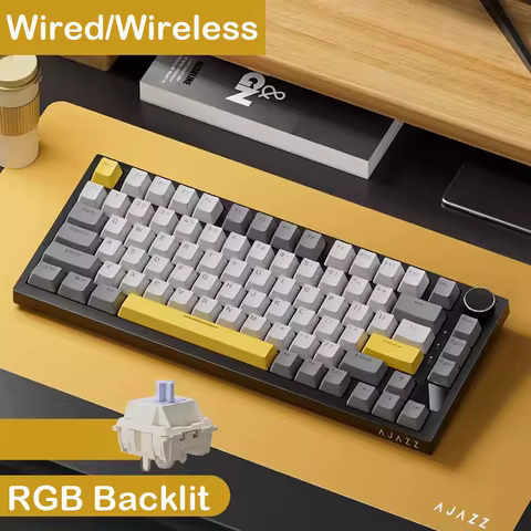 AJAZZ AK820 Pro Wired&Wireless Mechanical Gaming Keyboard Tri-Mode RGB Backlit Hot-Swappable Switches,70% Compact Layout,PC/Mac 10 best sales macro keys - №2