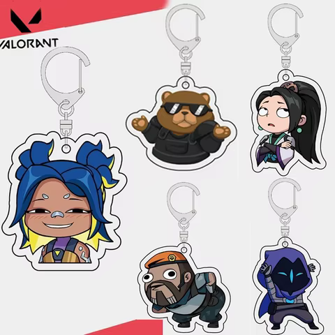 VALORANT Acrylic Keychain Cartoon Character BRIMSTONE CHAMBER FADE JETT NEON Ornament Key Bag Pendant Clothing Accessories Toy 8 best sales valorant keychain - №7