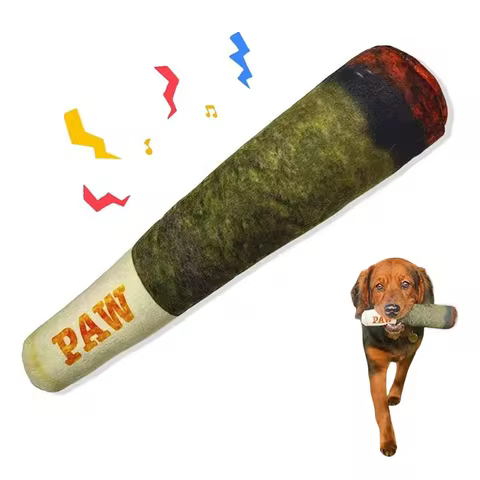 Funny Interactive Dog Toys - Cigar Design Plush Squeaky Pet Toys Grinding Teeth Creative Chew Toy For Small Medium Dog 8 best sales pitbull plush - №1