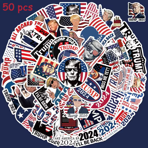 50pcs American Trump Stickers Funny Graffiti Decals Laptop Guitar Skateboard Luggage Waterproof Stickers 10 best sales trump stickers - №10