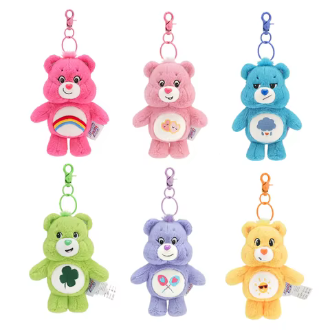Sanrio Plush Kawaii Carebears Rainbown Bear Plush Anime Hobby Toy Keychain Bag Pendant with Sound Dolls Christmas Birthday Gifts 12 best sales pendant plush - №2