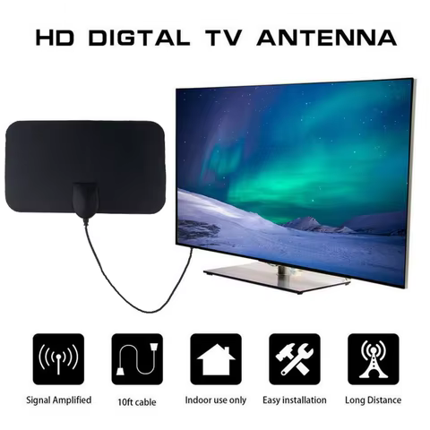 Antenna Mini European And American Hdtv Antenna Indoor Highdefinition Digital Antenna Dvb T2 6 best sales hdtv antenna - №3