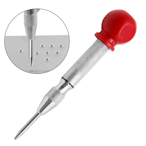 Silver Automatic Spring Loaded Center Punch Glass Breaker Window Puncher Drill Bit Center Punch Eyelet 10 best sales customized hole punch - №9