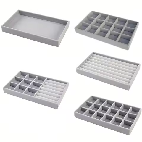 Velvet Jewelry Display Tray Exquisite Jewellery Holder Portable Ring Earrings Necklace Organizer Storage Box Organizator Trays 10 best sales jewellery display stands - №8