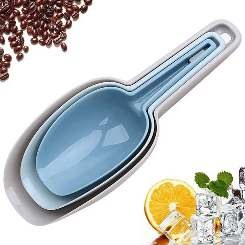 3Pcs Plastic Ice Shovel Set Candy Dessert Grain Flour Measuring Scoop Ice Scoop Pet Food Scoops Kitchen Bar Gadgets Accessories 10 best sales flour scoop - №8
