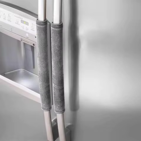 2Pcs/Set Refrigerator Door Handle Cover Kitchen Appliance Decor Fridge Oven Handle Antiskid Door Knob Protector Black Grey Red 12 best sales refrigerator door handle cover - №3