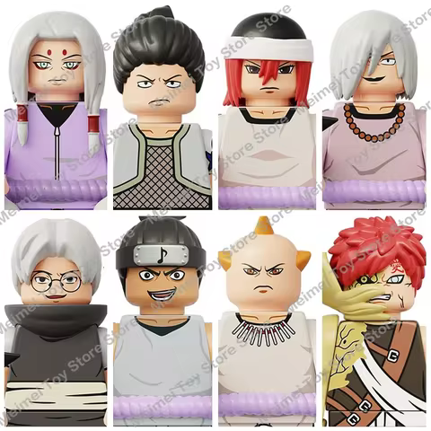 Anime Narutoe Sasuke Kakashi Akatsuki bricks Building Blocks Anime cartoon blocks Action Figures Heads Assembly kids Gifts toys 10 best sales lego manga - №5