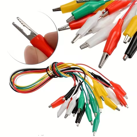 10PCS Alligator Clips Electrical DIY Test Leads Alligator Double-ended Crocodile Clips Roach Clip Test Jumper Wire 46CM 8 best sales ali toys - №7