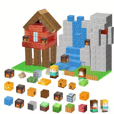 Magnetic Building Blocks Mine World Cube Magnet Set for Kid Age 3+ DIY Model Children Exercise thinking and Creativity Gift Doll 8 best sales lego jurassic world sets - №5