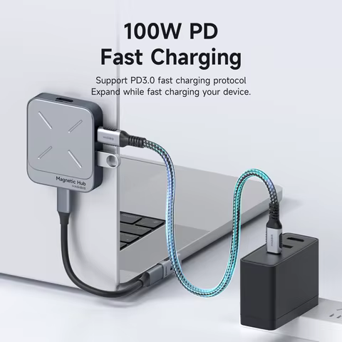 Hagibis Magnetic USB C Hub Type-C Multiport Adapter Docking Station 4K HDMI 100W PD For Macbook iPhone 16/15 Pro Thunderbolt 4 10 best sales asus zenfone 8 - №9