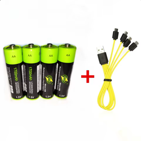 ZNTER 1.5V AA rechargeable battery USB 1700mAh AA rechargeable lithium polymer battery fast charging via Micro USB cable 10 best sales recharge battery - №9
