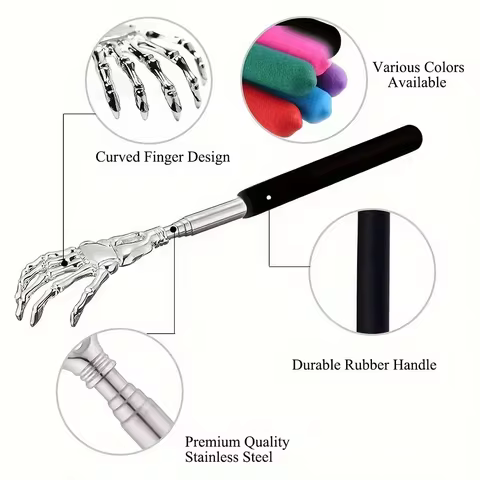 Portable Stainless Steel Telescopic Back Scratcher Extendable Scratcher Back Massager Tool For Blood Circulation Relax Health 6 best sales lymph - №3