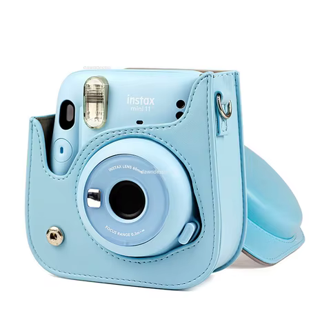 For Fujifilm Film Camera Bag for Instax Mini 11 9 8 Camera Case PU Leather Soft Silicone Cover Bag with Shoulder Strap 8 best sales instax mini 11 case - №3
