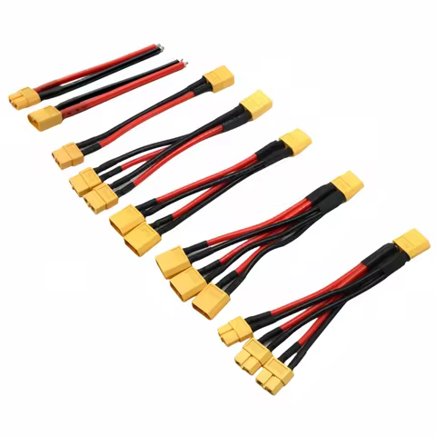 Silicon wire XT60 parallel battery connector male/female cable double extension Y splitter/RC battery motor with 3 way 14AWG 8 best sales drone dji phantom 3 - №7