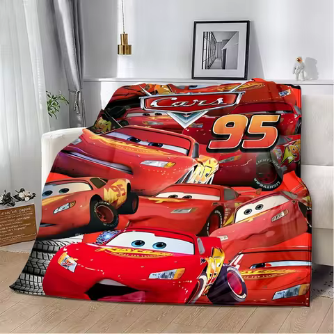 The Lightning Cars McQueen Printed Blanket Picnic Blankets Warm Blanket Soft and Comfortable Blanket Home Travel Birthday Gift 10 best sales lightning mcqueen bedding - №9