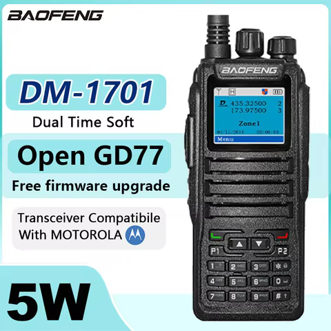 Baofeng DMR DM 1701 Digital Walkie Talkie Dual Mode Analog Two Way Radio Open GD77 Dual Time Slot Tier 1+2 Ham Radio Long Range 10 best sales 1701 baofeng - №8