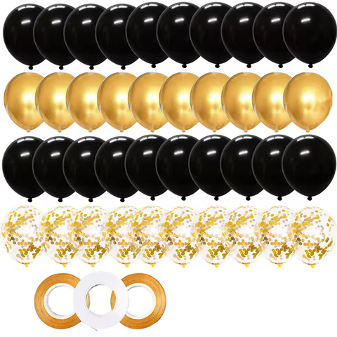 40pcs 12inch Gold Black Mixed Confetti Latex Balloons Boy Girl Birthday Adult Woman Man Party Decorations Graduation New Year 8 best sales penis balloon - №5