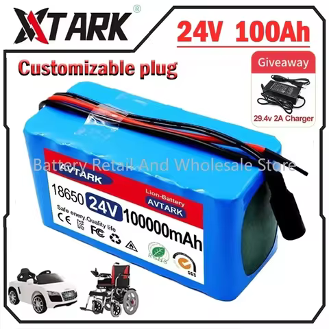 24V 100000mAh 7S3P 18650 Lithium 29.4V 24V Lithium Battery Wheelchair battery 7s3p Battery Pack for Bicycle 6 best sales 18650 7s3p battery pack - №3