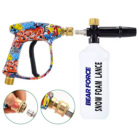 Pressure Washer Water Gun for Car Cleaning Hose Connector For Karcher Nilfisk Parkside Bosch Quick Connector Nozzles 8 best sales beer foamer - №6