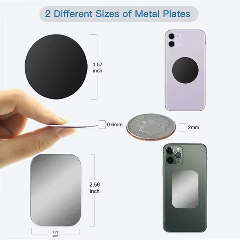 Disk Thin Metal Plate Disk For Magnetic Car Phone Holder Iron Sheet Sticker For Magnet Tablet Desk Phone Car Stand Mount Round 12 best sales magnetic sticker for phone - №2