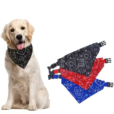 Dog Bandanas Large Pet Scarf Pet Cotton Plaid WashableBow ties Collar Cat Dog Scarf Large Dog Accessories Kerchief 8 best sales tartan scarf - №2