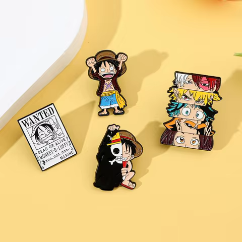 One Piece Anime Brooch Luffy Zoro Ace Going Merry Backpack Accessories Paired with Clothing Emblem Jewelry Brooches Pin Gifts 8 best sales ace pin - №2