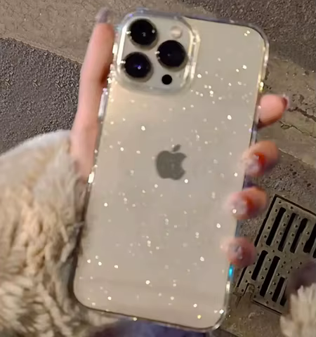 Luxury Bling Glitter Clear Phone Case For iPhone 16 15 14 13 12 11 Pro Max X XR XS 7 8 Plus Shockproof Transparent Soft Cover 10 best sales clear case - №8