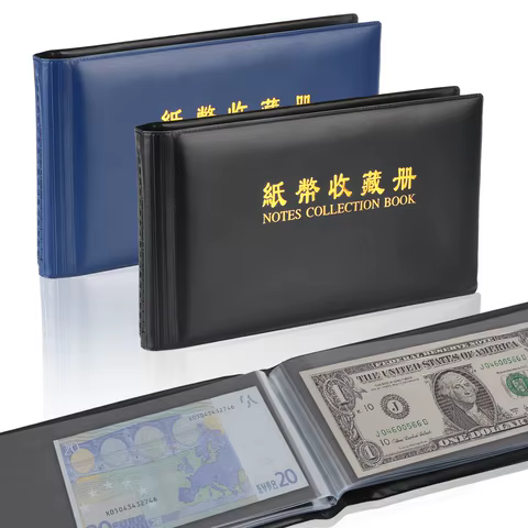 30 Pages Paper Money Collection Album Collection Pockets Loose Leaf Sheet Creative Money Banknote Protective Bag for Collector 12 best sales album for banknotes - №4