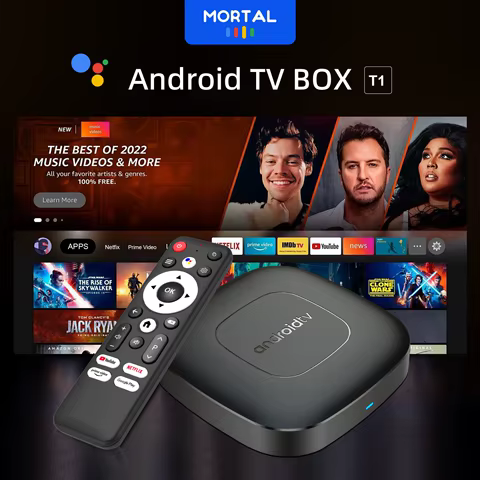Android14 Voice Control Smart TV Box Mortal T1 WIFI6 Home Theater AllwinnerH313 Bluetooth 4K HDR Netflix YouTube Fast streaming 6 best sales receptor duosat - №2
