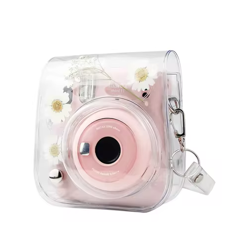 Transparent Camera Case For Fujifilm Instax Mini 12/11/9/8 Protective Carry Bag Cover with Shoulder Strap Storage Bag 8 best sales instax mini 11 case - №7